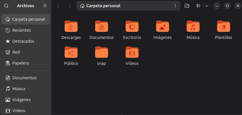 carpetas personales Ubuntu 26.04 LTS