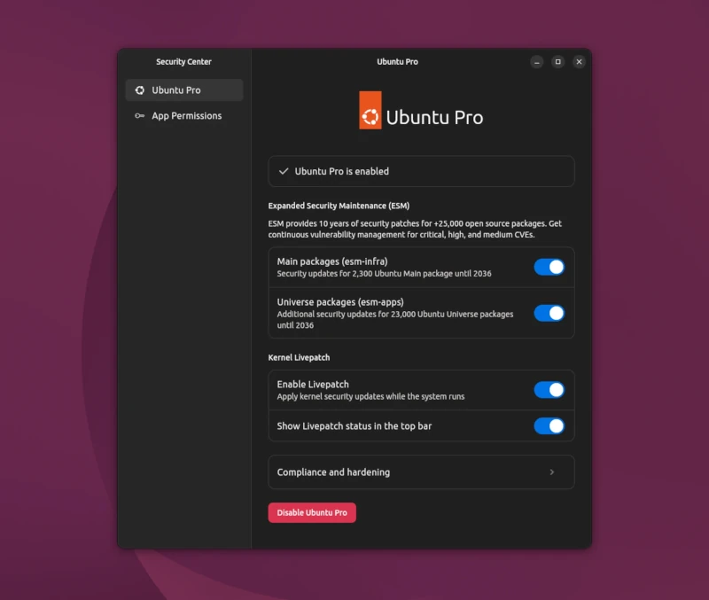 Centro de Seguridad de Ubuntu