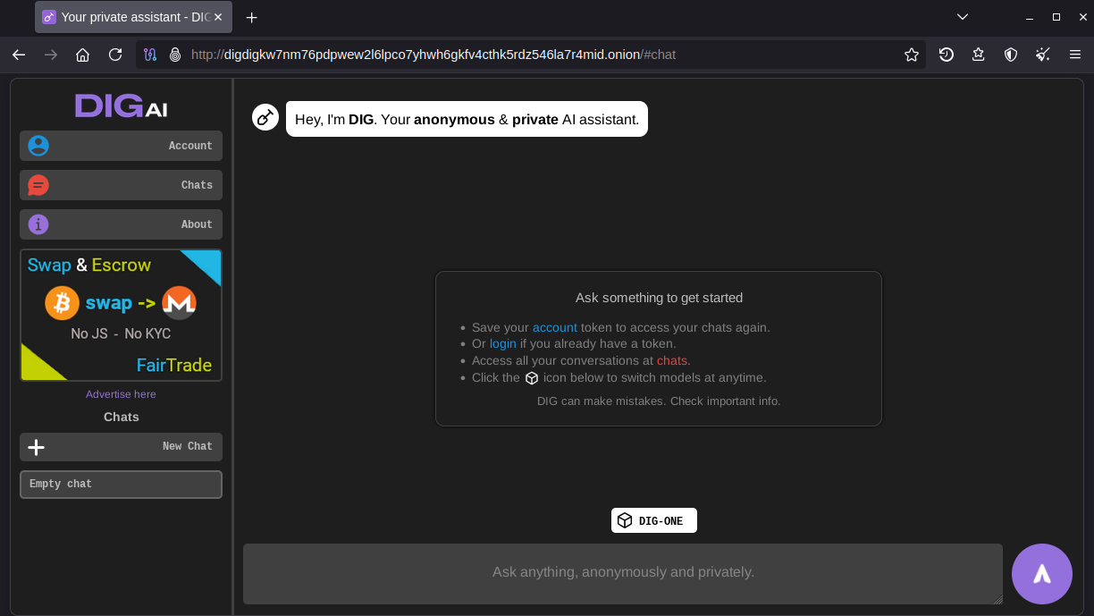 DIG AI: Asistente de IA de la web oscura al servicio de delincuentes y terroristas