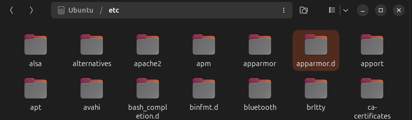 Carpeta AppArmor Ubuntu
