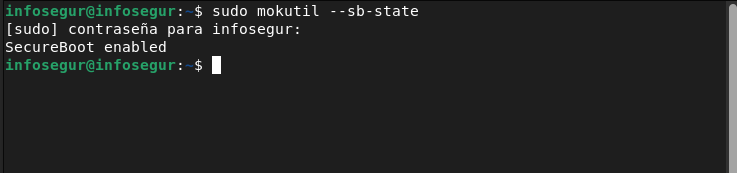 Arranque Seguro habilitado en Debian