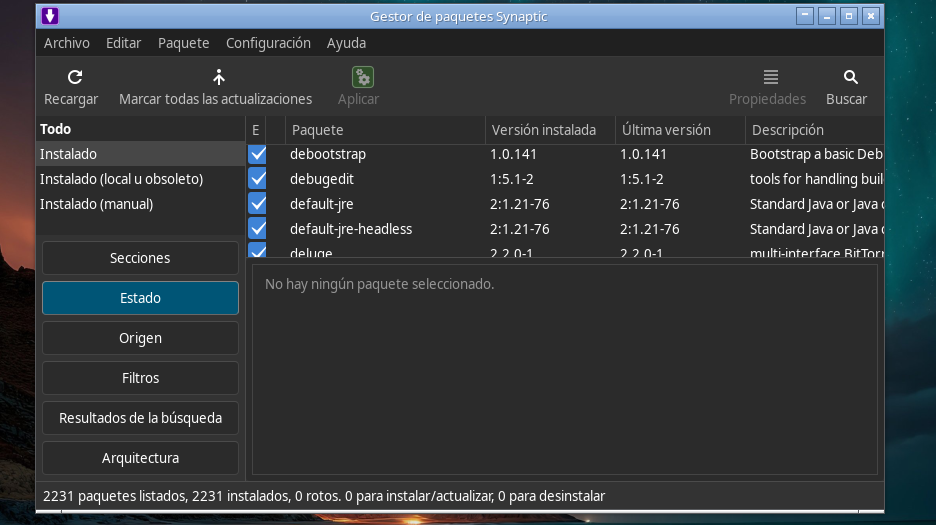Gestor de paquetes Synaptic