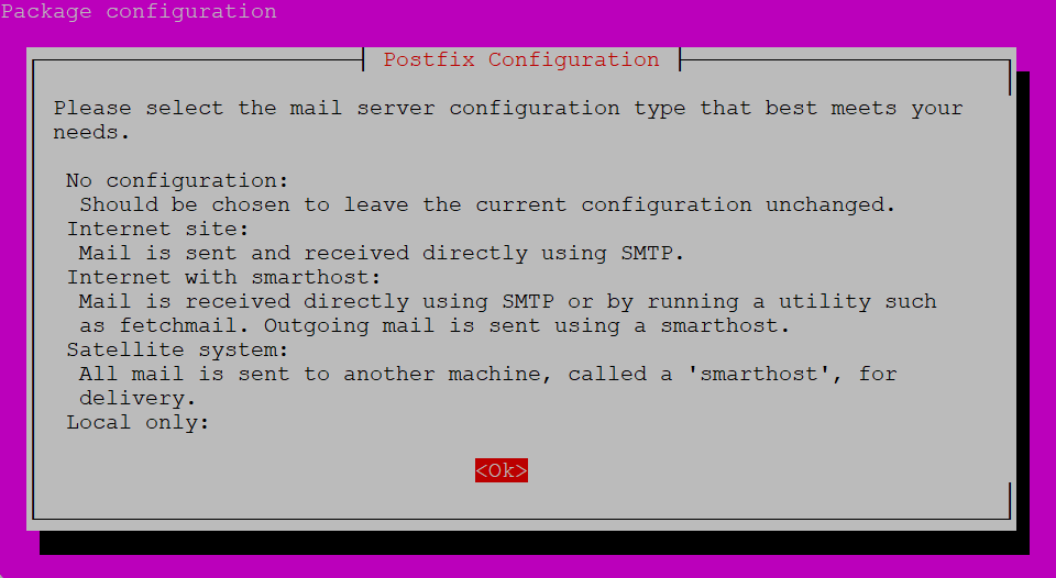 ventana para configurar los paquetes Rootkit Hunter