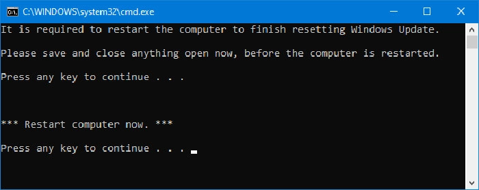 Reestablecer Windows Update
