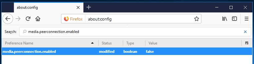 Desactivar WebRTC en Firefox