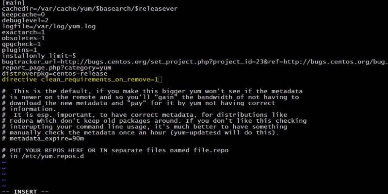 Configurar YUM para limpiar automáticamente las dependencias