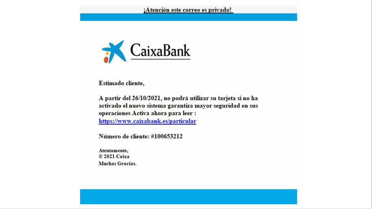 Phishing  de CaixaBank