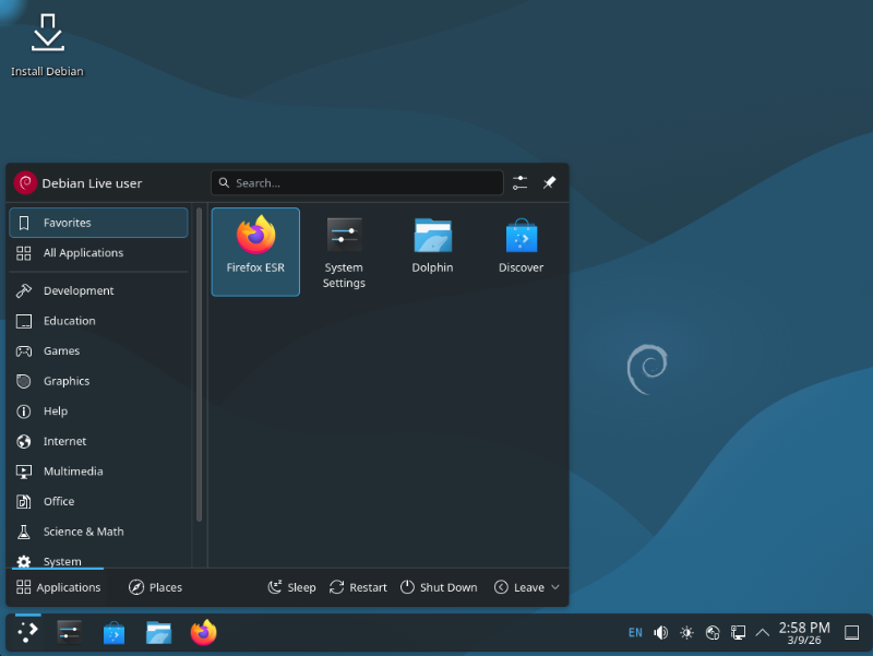 Debian escritorio KDE