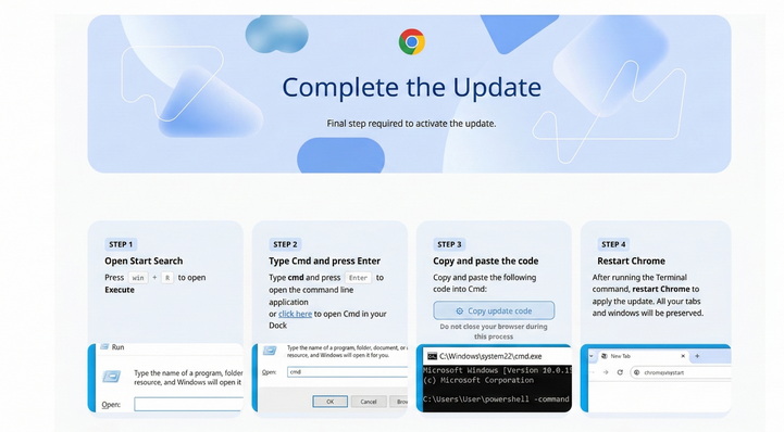 Falsa actualización de Google Chrome