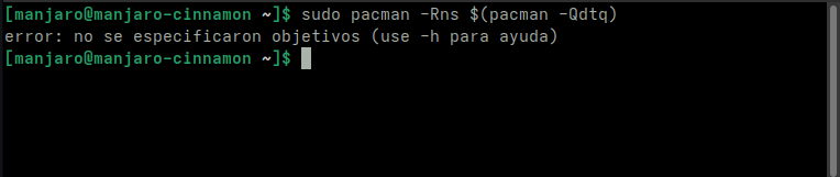encontrar y eliminar paquetes huérfanos Arch