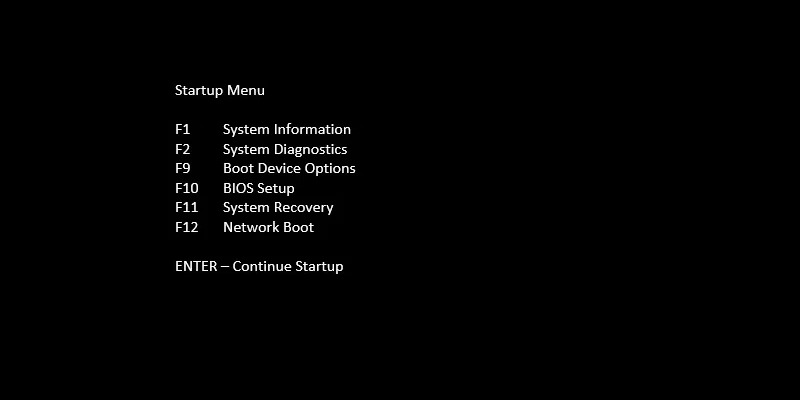 Menú de arranque HP