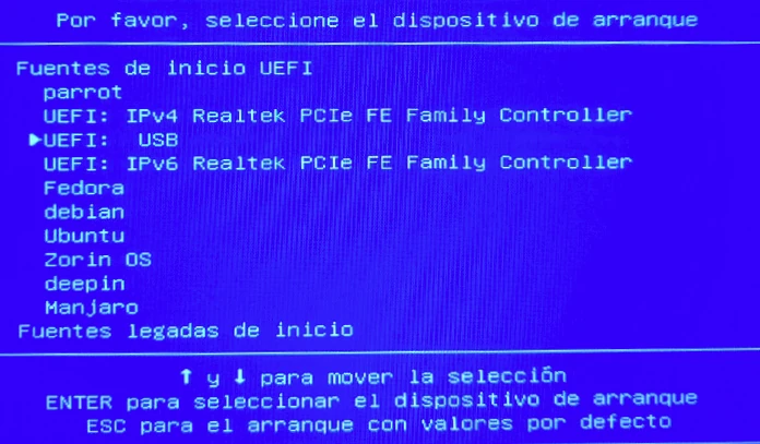 Menú de inicio PC