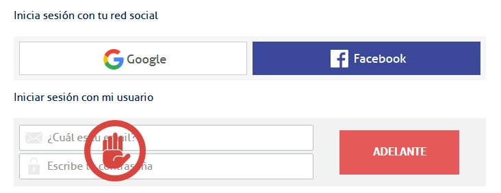 Inicio de sesión mediante redes sociales