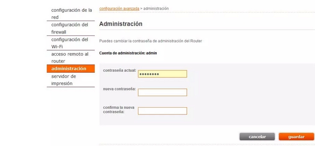 cambiar el nombre de usuario y contraseña de acceso al router