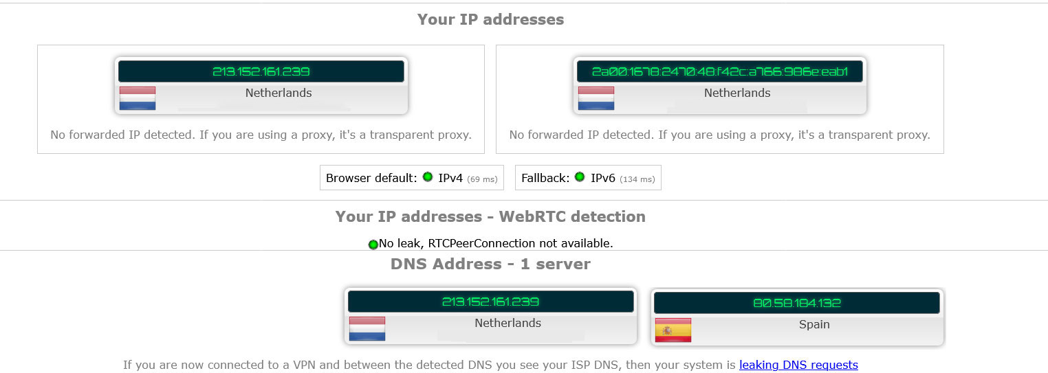 pruebas de fugas de DNS