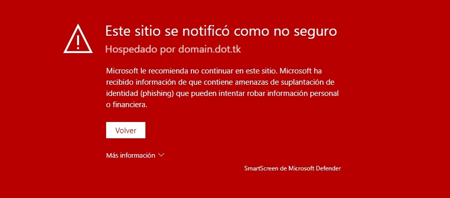 Protección contra páginas maliciosas y URL de phishing