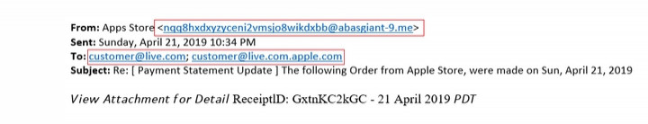Falso correo de Apple Store